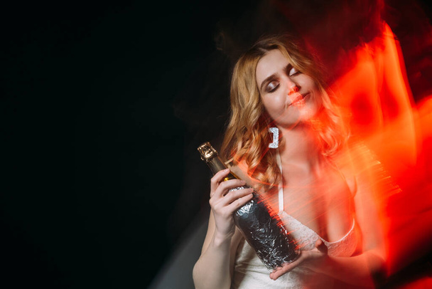 party joy inspired woman holiday drink festive - Fotografie, Obrázek
