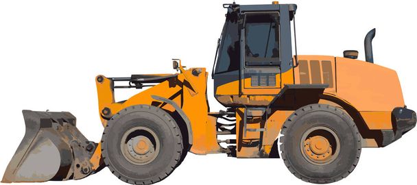 equipo de construcción excavadora excavadora retroexcavadora máquina amarilla vector ilustración - Vector, Imagen