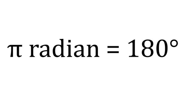 pi ακτίνια είναι ίση με 180 μοίρες - Διάνυσμα, εικόνα