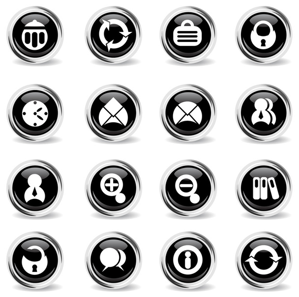 Glass office icons set - Vector, afbeelding