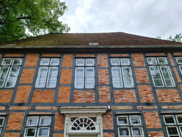 Beautiful texture of old vintage half timbered brick walls found in Germany - Foto, Imagem