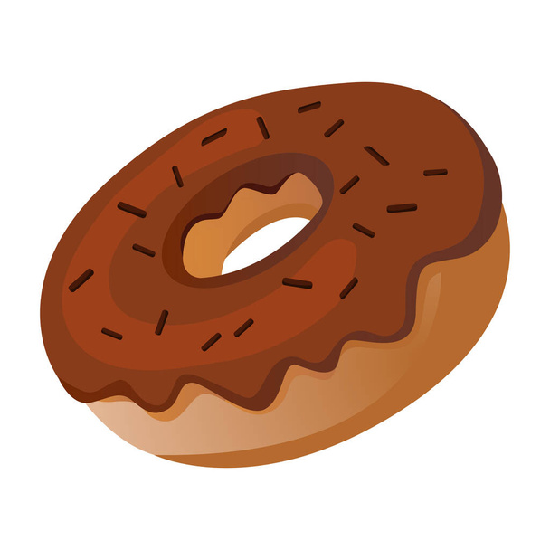 Donut rond réaliste sur fond blanc - Illustration vectorielle - Vecteur, image