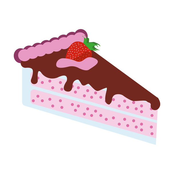 Realistic cake pastry on white background - Vector illustration - Vektör, Görsel