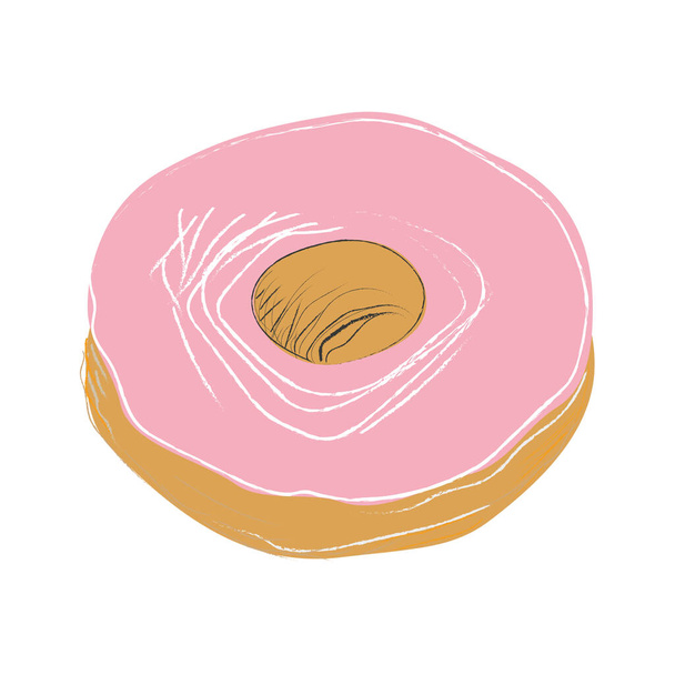 Realistische ronde donut op witte achtergrond - Vector illustratie - Vector, afbeelding