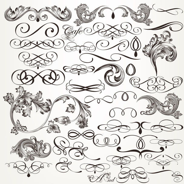 Vector set of decorative flourishes for design - Vector, Image
