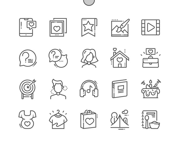 Social media Highlights. It is well suited for bloggers. Story. New post, faq, my music, recipes, maternity and others. Pixel Perfect Vector Thin Line Icons. Simple Minimal Pictogram - Vector, imagen