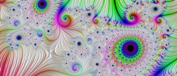 Diseño fractal generado por computadora abstracta elegante 3D con multicolor - Foto, imagen