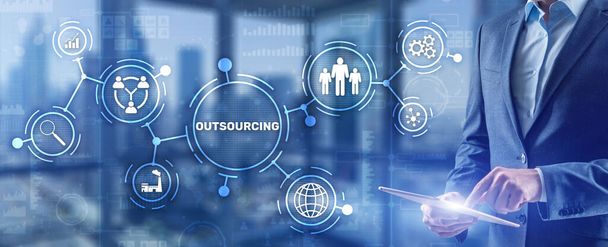 Outsourcing Business Human Resources Internet Finance Technology Concept - Fotografie, Obrázek