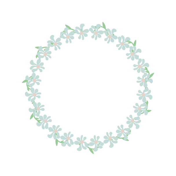 Simple elegant floral wreath or round frame. - ベクター画像