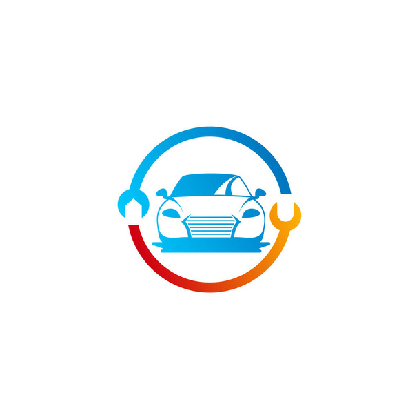 機械的な車のロゴベクトルテンプレート、創造的な車のロゴデザインコンセプト - ベクター画像