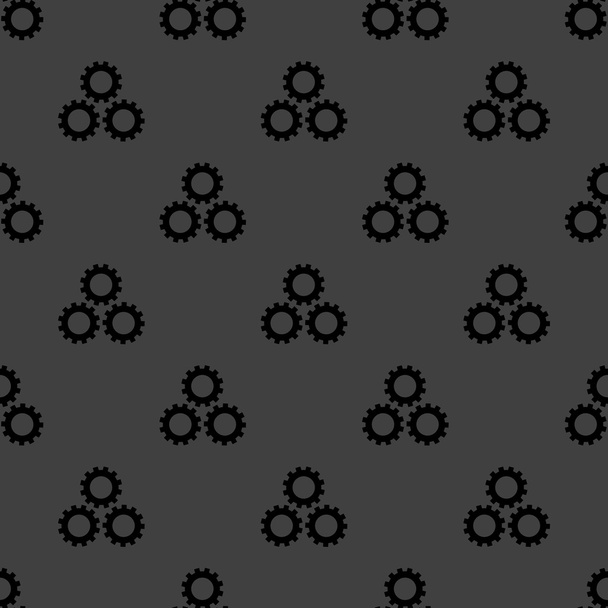 Settings Sign web icon. flat design. Seamless gray pattern. - Vector, Image