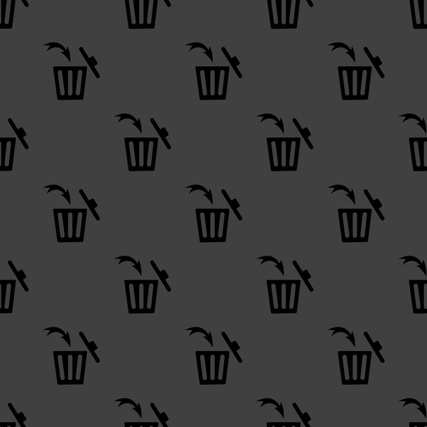Trash bin webu ikona. plochý design. šedý vzor bezešvé. - Vektor, obrázek