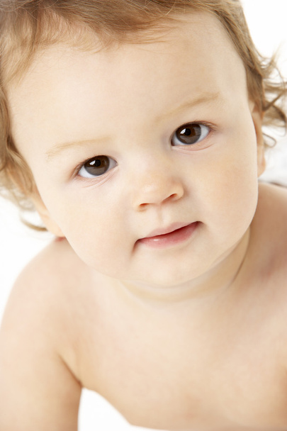 Close Up Studio Portrait Of Baby Boy - Photo, Image