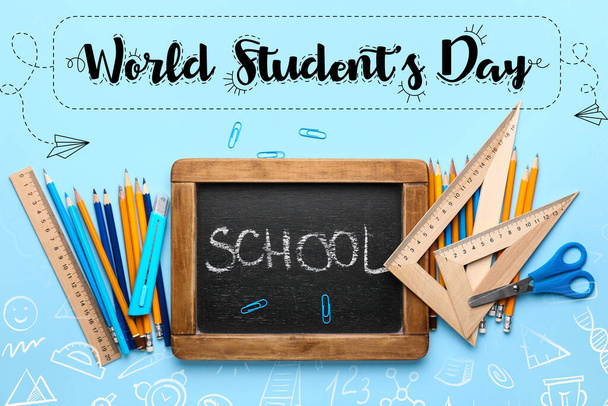 Beautiful greeting card for World Students' Day - Foto, imagen