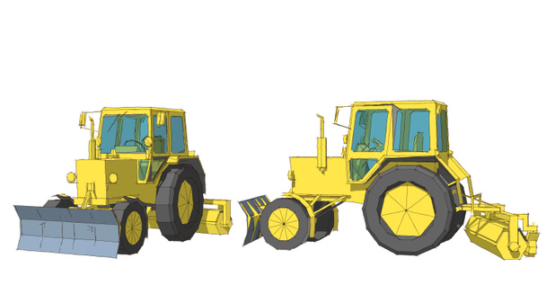  Traktor Grafik Skizze 3D Illustration - Foto, Bild