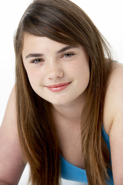 Studio Portrait Of Happy Teenage Girl - Фото, изображение