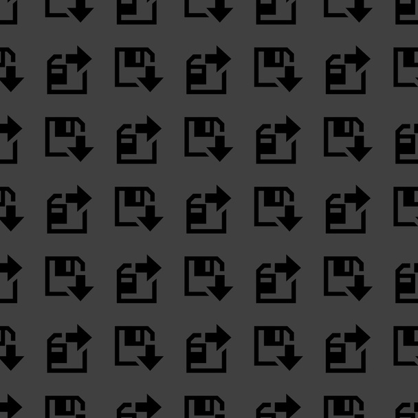 floppy disk download web icon. flat design. Seamless gray pattern. - Vektor, Bild