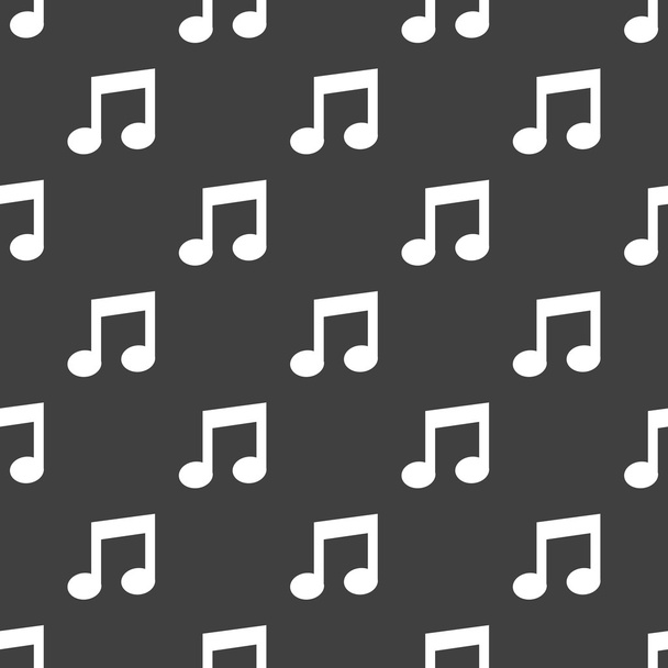 Music note web icon. flat design. Seamless pattern. - Vector, Image