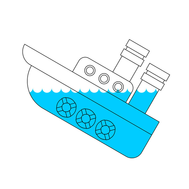 Sunken ship icon. Shipwreck sign. vector illustration - Vetor, Imagem