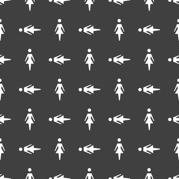 woman restroom web icon. flat design. Seamless pattern. - Vector, Image