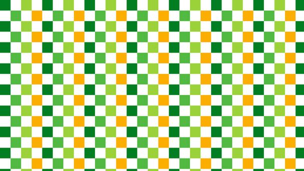 Green-yellow checkered Textile products Texture Gingham seamless pattern Vector squares or rhombus for fabric, napkin, plaid, tablecloths, towel, clothes, linen, dresses, bedding blankets quilts - Vector, Image