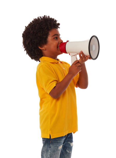African kid with megaphone - Photo, Image