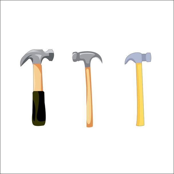 Llave de martillo herramienta taller logotipo mascota plantilla - Vector, Imagen