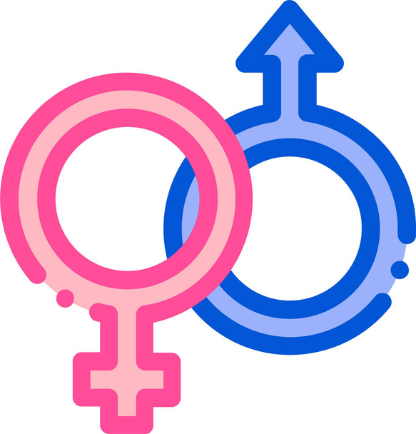 γυναικείο φύλο αρσενικό εικονίδιο σε filledskip στυλ - Διάνυσμα, εικόνα