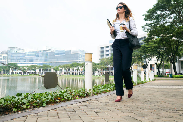 Female Entrepreneur Walking to Office - Photo, Image