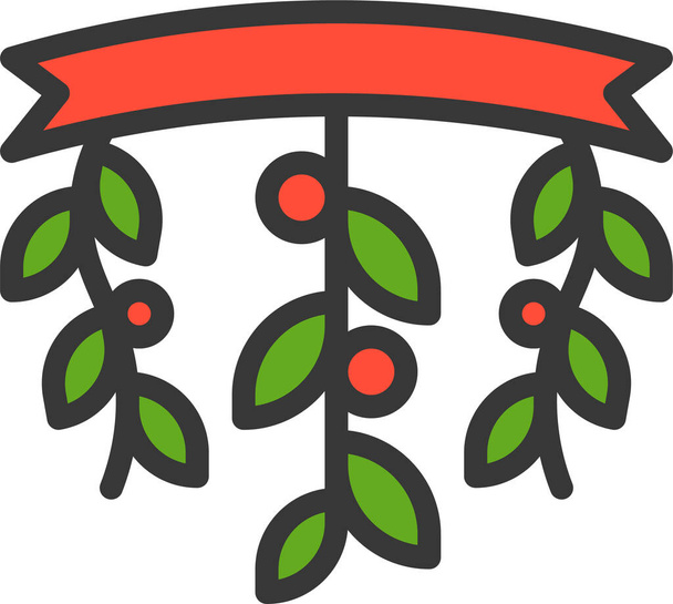 celebration christmas decoration icon in filledoutline style - Vector, Image