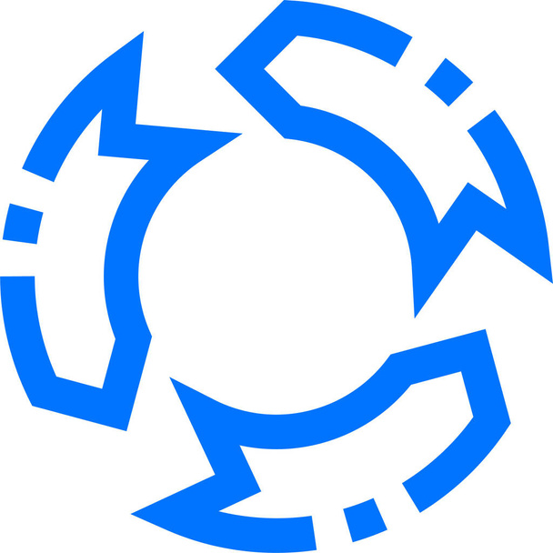 иконка цикла со стрелками в стиле контура - Вектор,изображение