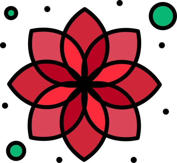 beauty cosmetic flower icon in filledoutline style - Vector, Image