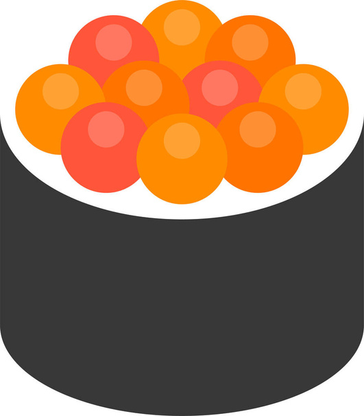 eten japan california maki icoon in platte stijl - Vector, afbeelding