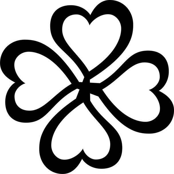 clover gambling luck icon in handdrawn style - Διάνυσμα, εικόνα