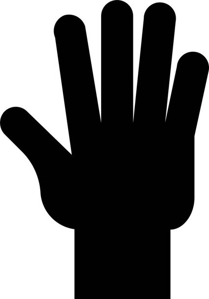 dedo cinco icono de gesto en estilo sólido - Vector, Imagen