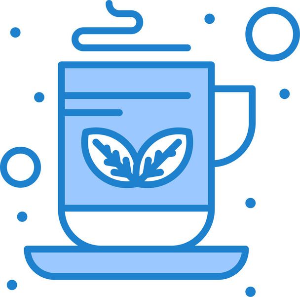 snídaně káva zelená ikona ve vyplněném stylu - Vektor, obrázek