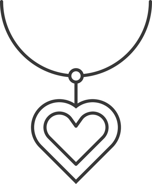 icône bijoux coeur mode dans le style contour - Vecteur, image