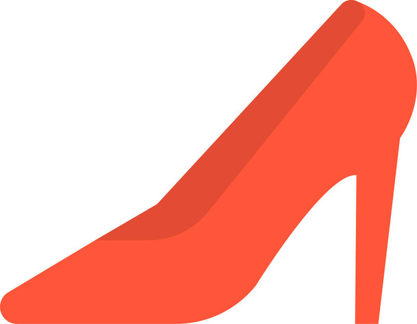 ρούχα υψηλό τακούνι κόκκινο παπούτσι εικονίδιο σε επίπεδο στυλ - Διάνυσμα, εικόνα