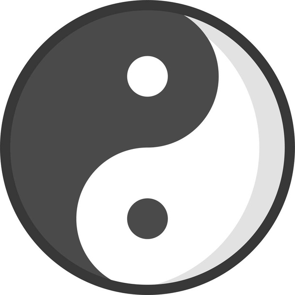 icono de luz oscura chino en estilo filledoutline - Vector, Imagen