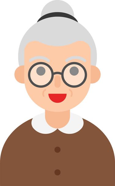 mensen oud grootouder icoon in platte stijl - Vector, afbeelding