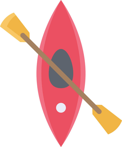 летняя икона каноэ в летней категории - Вектор,изображение