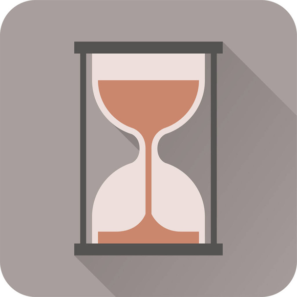 フラットスタイルの砂時計の時刻アラームアイコン - ベクター画像