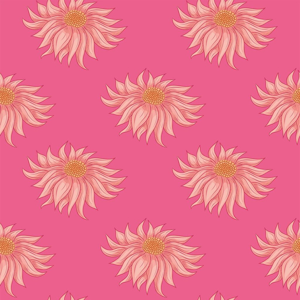 Daisy Gerbera florales nahtloses Muster - Vektor, Bild