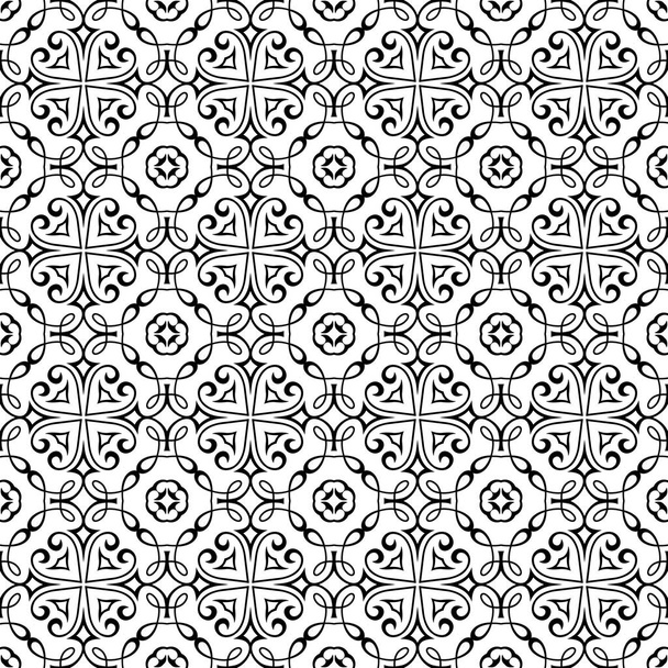  Monochromer Hintergrund mit abstrakten Formen. Regelmäßige moderne Schwarz-Weiß-Muster. Abstrakter Hintergrund für Textildesign, Oberflächenstrukturen, Packpapier. - Foto, Bild