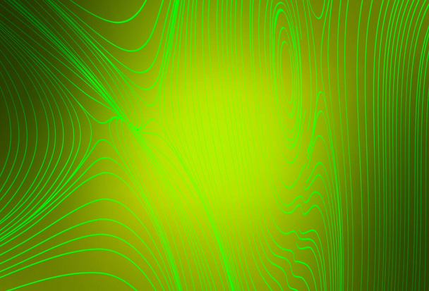 Verde claro, textura vectorial amarilla con líneas dobladas. Muestra geométrica colorida con líneas de gradiente. Fondo para pantallas de teléfonos celulares. - Vector, imagen