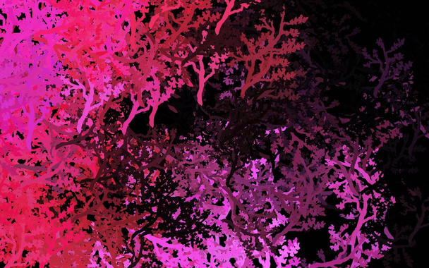 Dunkelrosa Vektor-Kritzelkulisse mit Bäumen, Ästen. Eine vage abstrakte Illustration mit Bäumen im Doodles-Stil. Elegantes Muster für Ihr Markenbuch. - Vektor, Bild