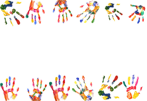 Frame of color hands print - Fotó, kép