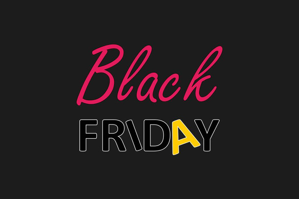 黒い金曜日の背景。バナーやポスターにおすすめです。ベクトルイラスト。ピンクとブラックのコンビネーションカラー。大規模なショッピング割引のためのブラックフライデースーパーセールキャンペーン - ベクター画像