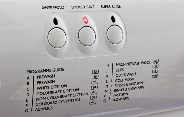 Közelkép energiatakarékos mosógép - Fotó, kép