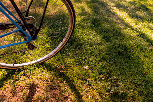Bicycle in the grass. Copy space - Foto, imagen